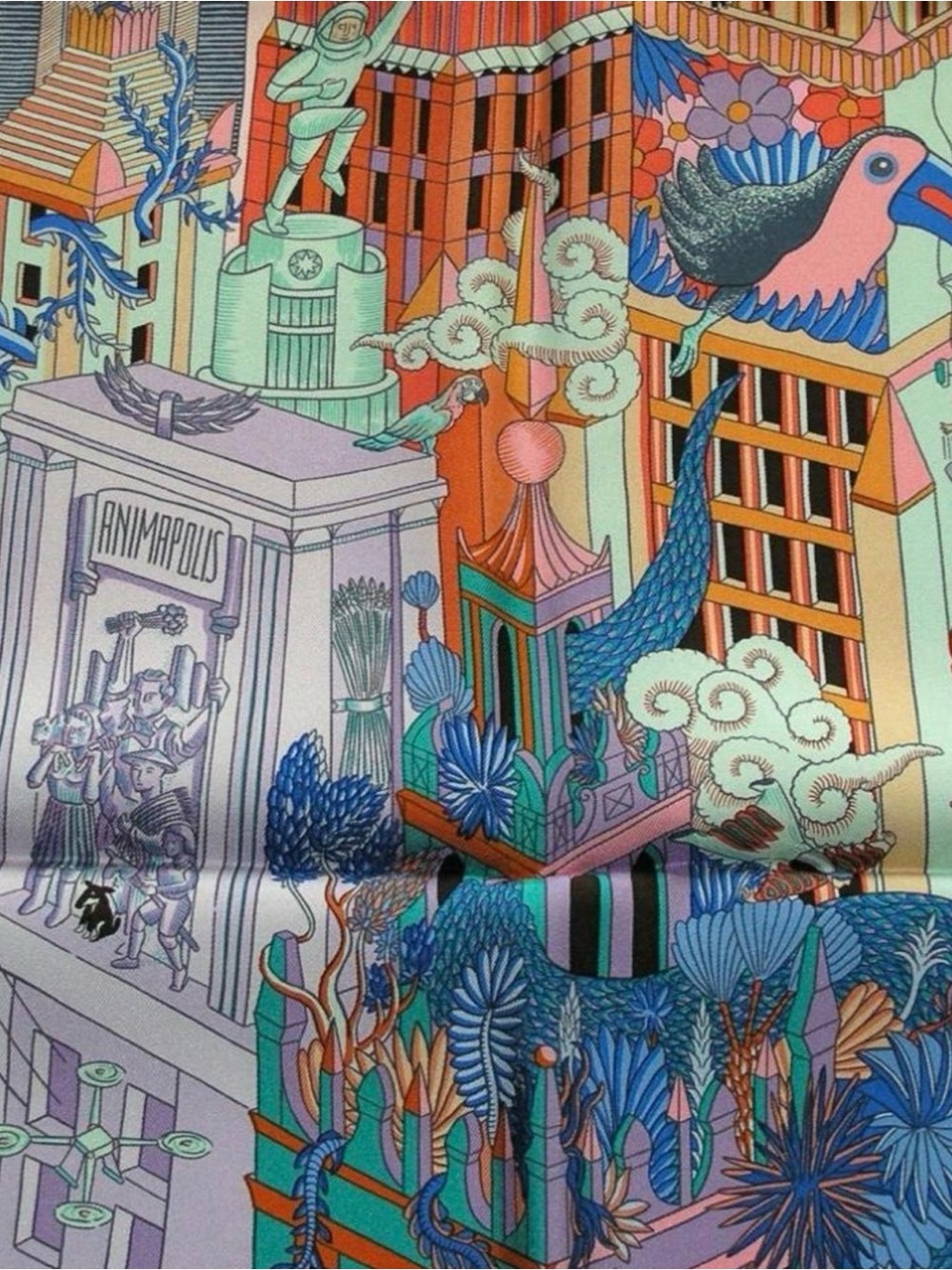 Hermes Animapolis Silk Scarf 2019 90cm by Jan Bajtlik - Picture 3 of 7